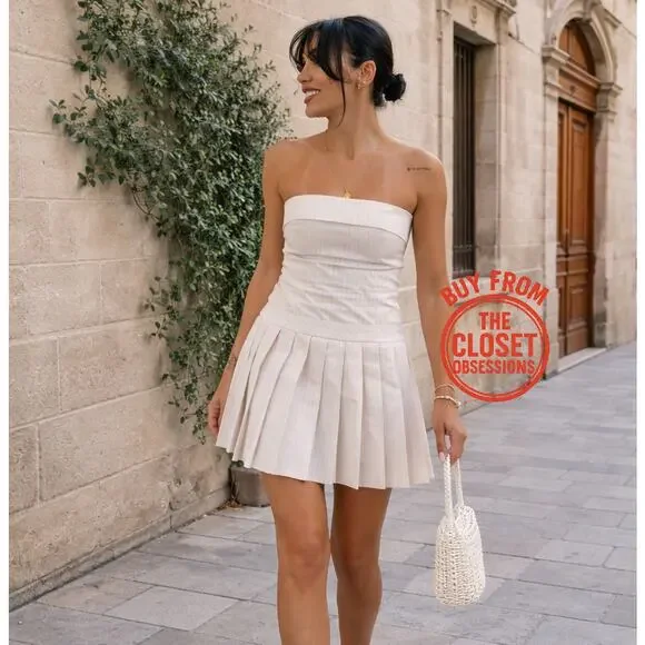 ZARA BLOGGER FAVE!!! Short Pleated Dress NWT - Picture 1 of 16